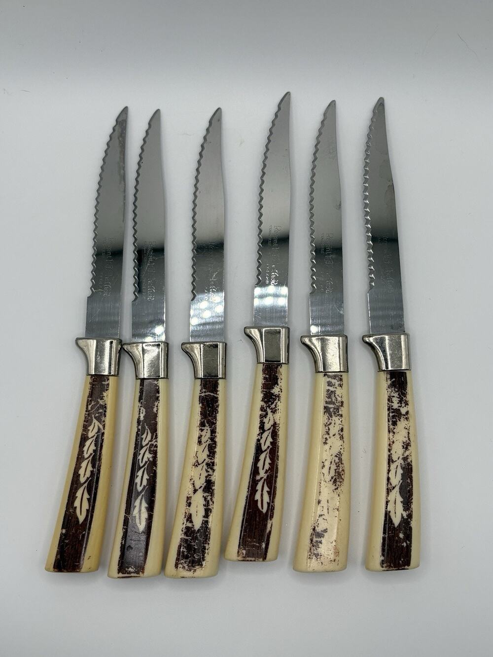 Vintage Regent Sheffield Stainless Steel Steak Knives Set of 6 Made in England